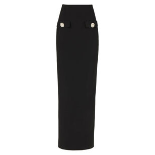 Zyla Crepe Maxi Pencil Skirt