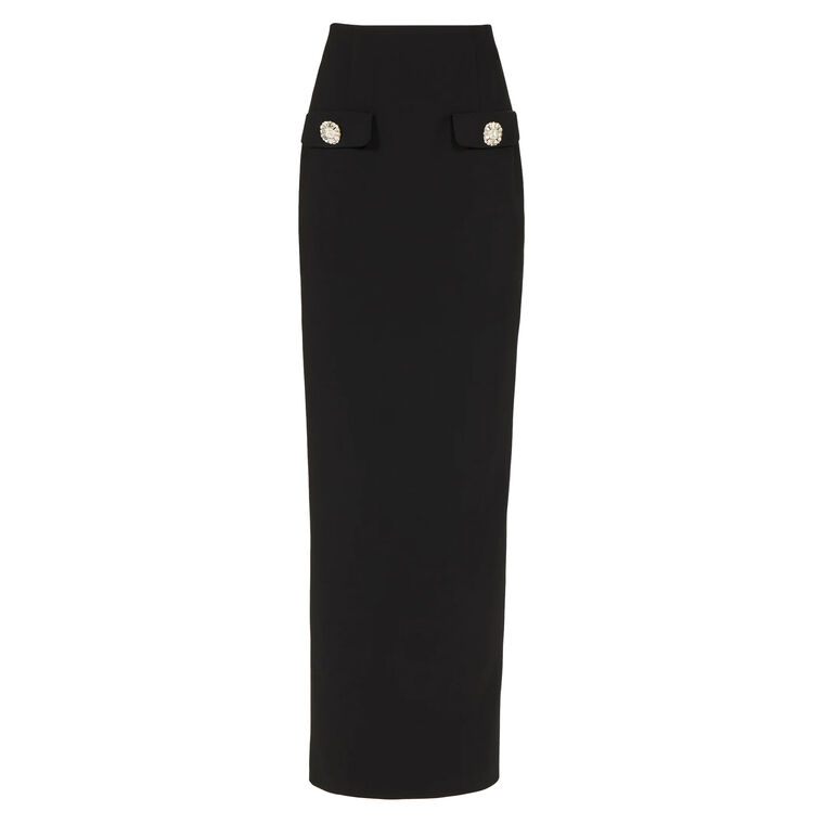 Zyla Crepe Maxi Pencil Skirt image number null