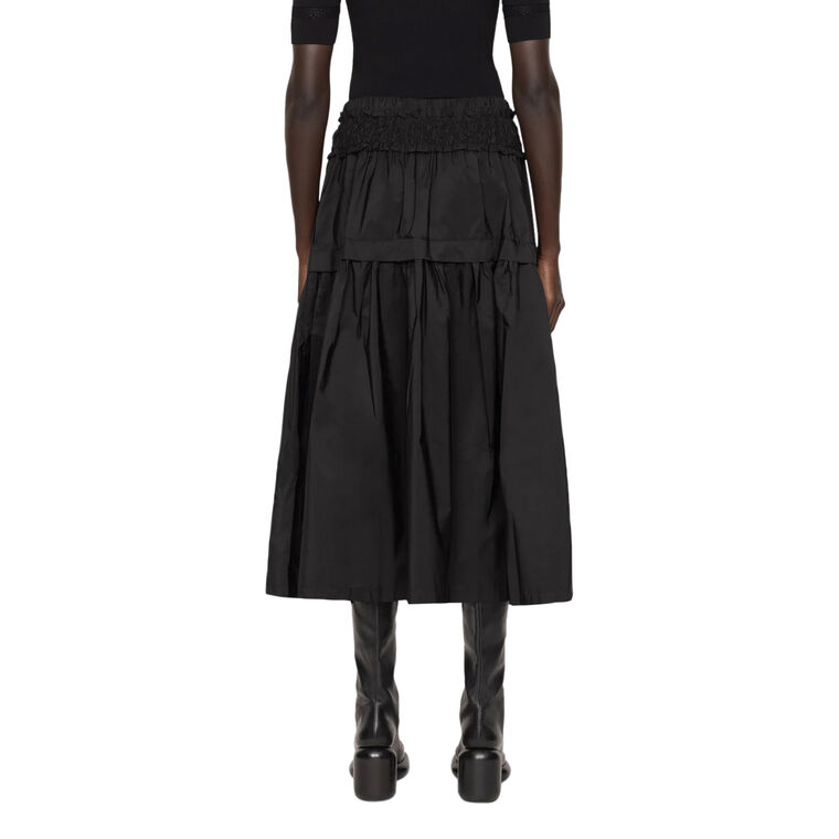 Belen Taffeta Smocked Tiered Midi Skirt image number null