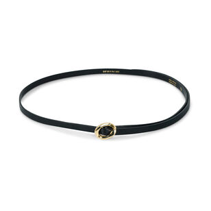 Orbite Stylized Buckle Skinny Leather Belt