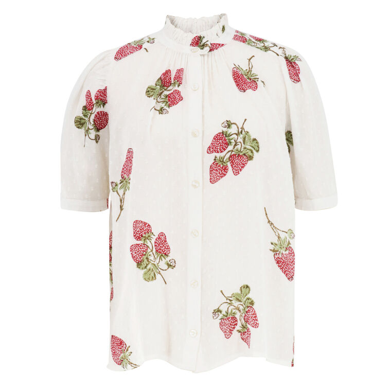 Winnie Short Sleeve Strawberry Dot Shirt image number null
