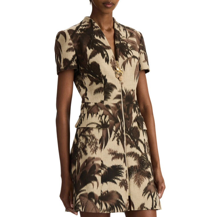 Palm Leaves Tweed Dress image number null