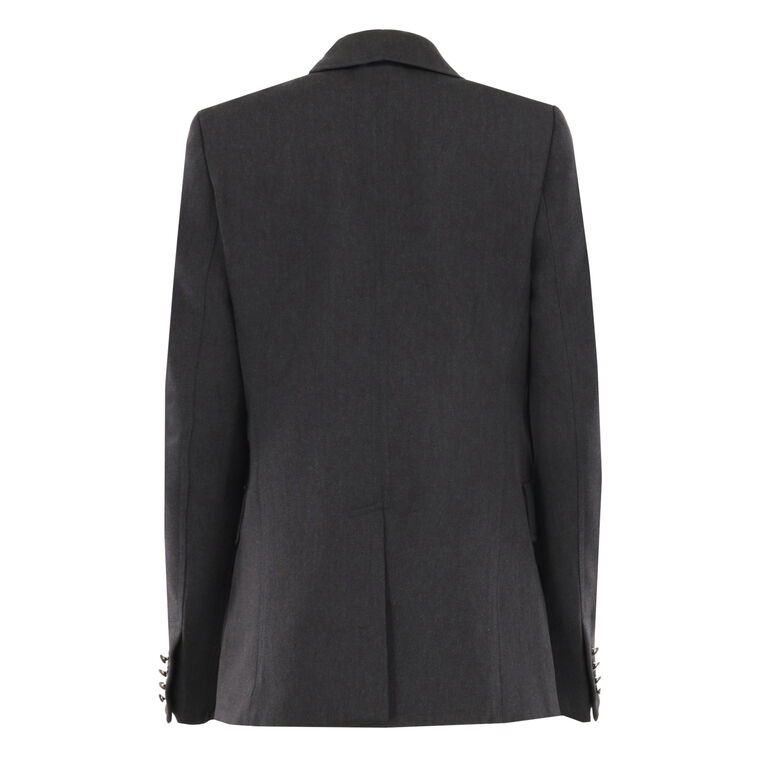 Embellished-Button Single-Breasted Blazer image number null