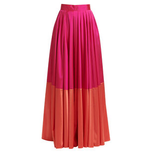 Two-Tone Taffeta Pleated Ballgown Skirt