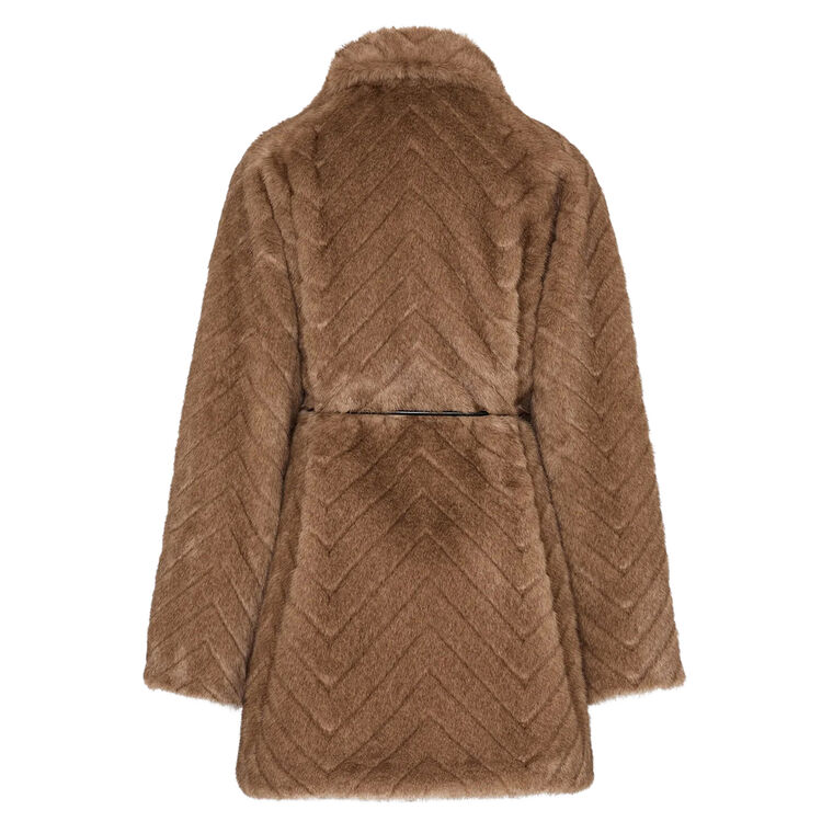 Dayna Quilted Faux Fur Coat image number null