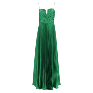 Helena Pleated Satin Gown