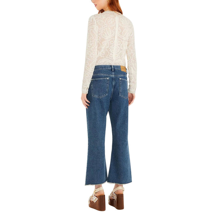 Cornely Embroidered Cropped Jeans image number null