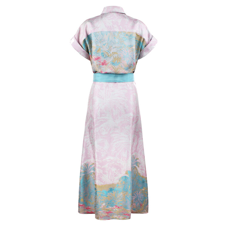 Chantal Short Sleeve Tie-Front Maxi Dress image number null