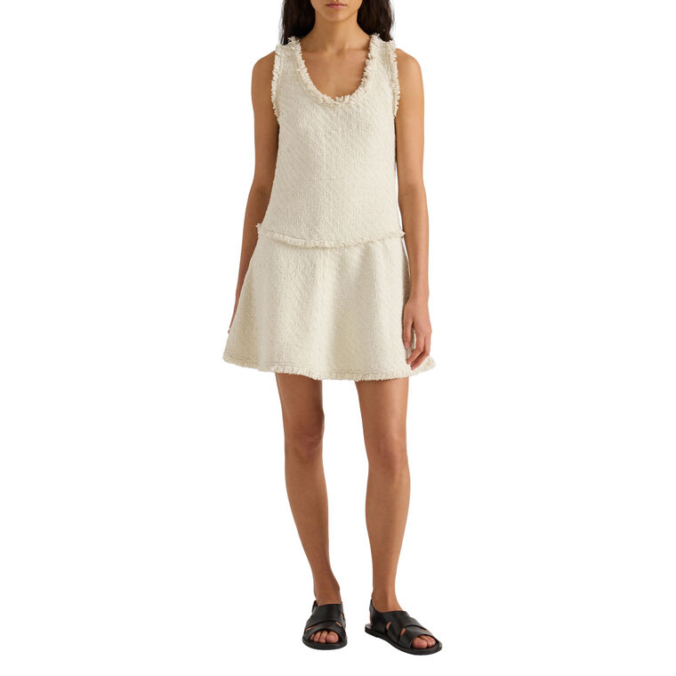 Kaida Sleeveless Mini Dress In Basketweave Tweed image number null