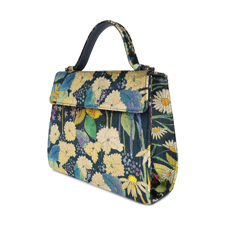 Jackie Printed Velvet Top Handle Bag image number null