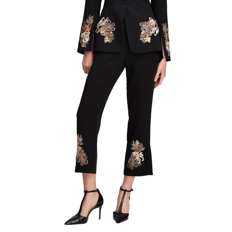 Floral Border Cropped Flared Kerry Pant image number null