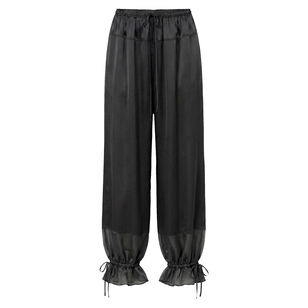 Camile Silk Cinched Balloon Pull-On Pant