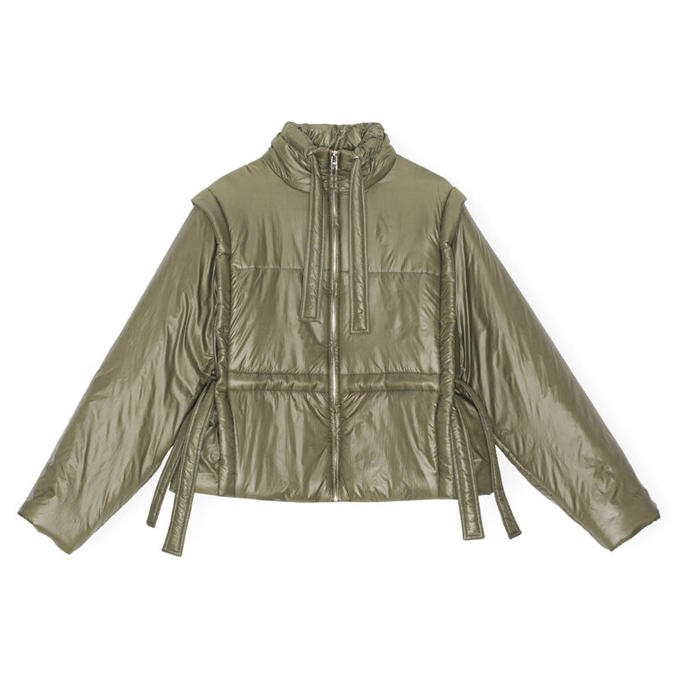Shiny Quilted Vest Jacket image number null