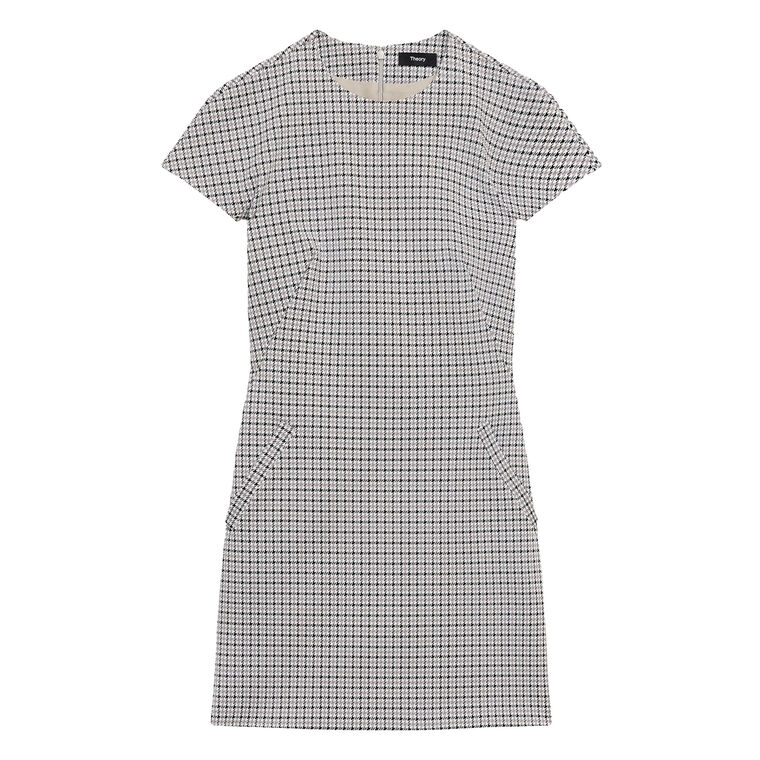 Dolman Short-Sleeve Houndstooth Mini Dress image number null