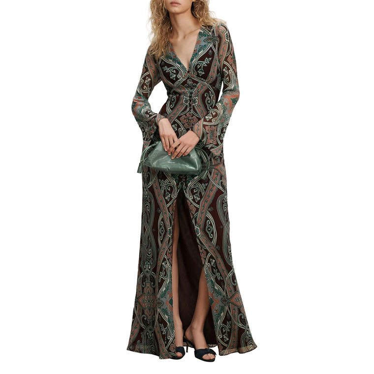 Daciana Silk Maxi Dress image number null