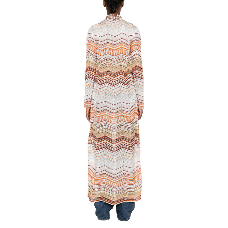 Long Chevron Cardigan With Sequins image number null