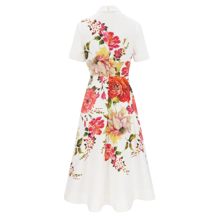 Floral Border Print Shirt Dress image number null