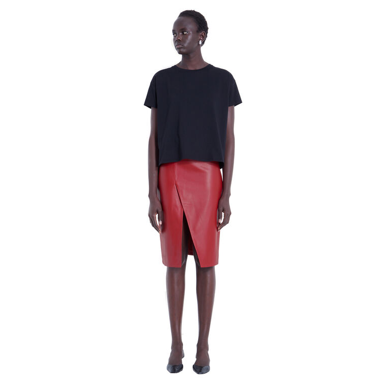 Ekare Slit Leather Skirt image number null