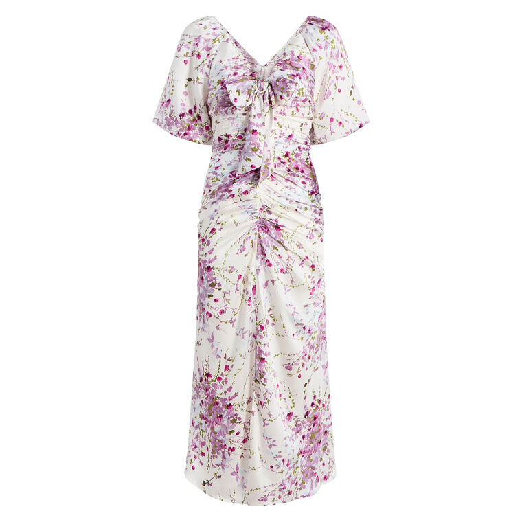 Midsummer Bloom Brenton Puff Sleeve Midi Dress image number null