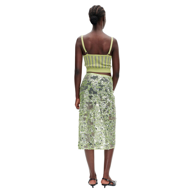 Shania Herbal Garden Sequin Midi Skirt image number null