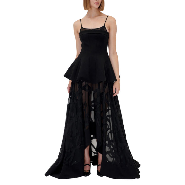 Tailored Bodice High-Low Gown image number null