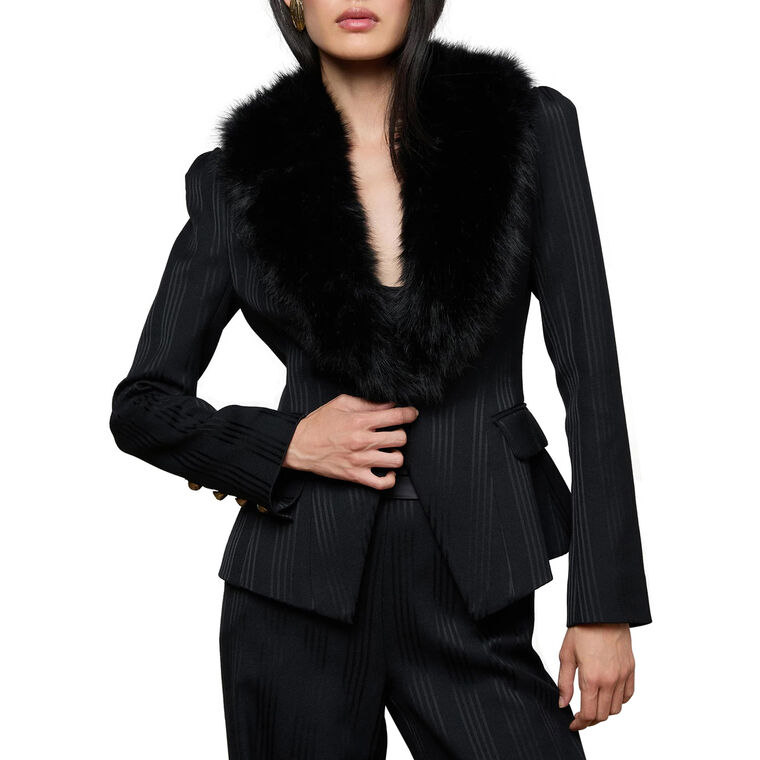 Kaisley Faux Fur Collar Blazer image number null