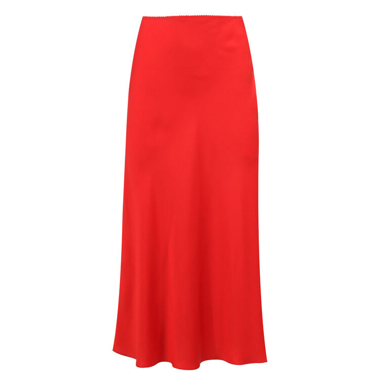 Miranda Scallop Bias-Cut Silk Skirt image number null