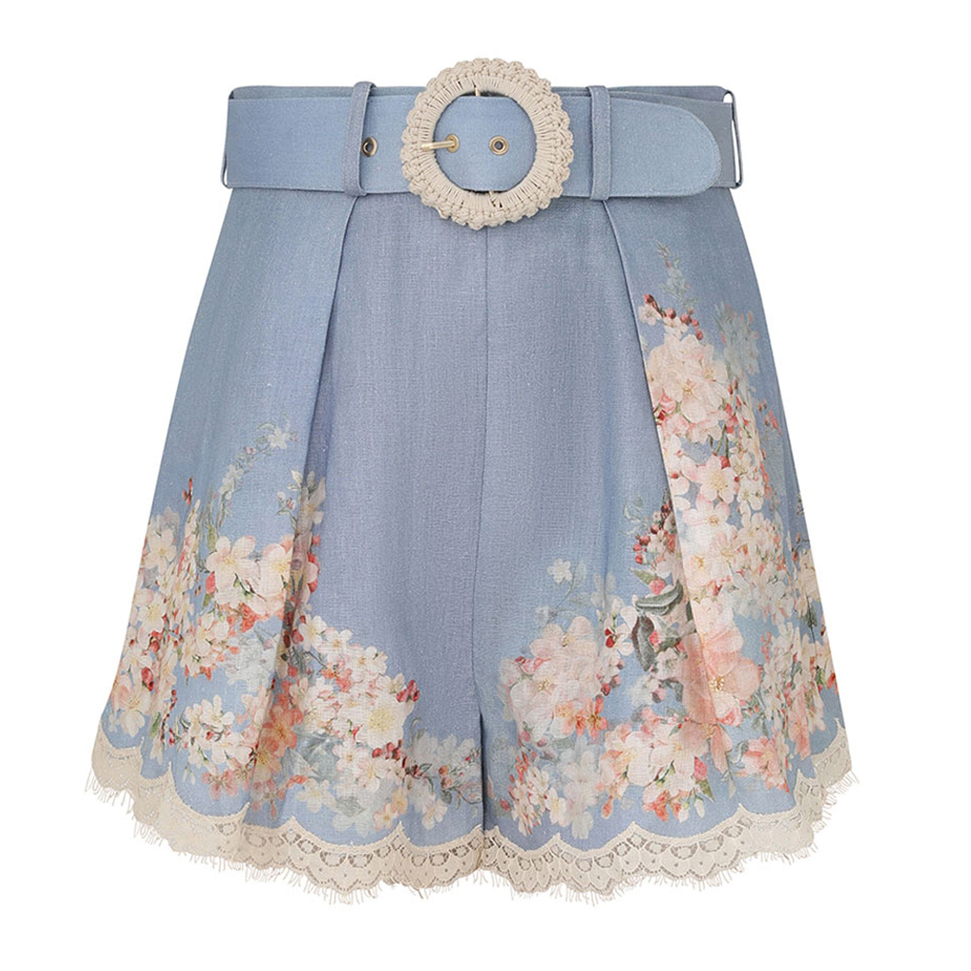 ZIMMERMANN CASCADIAN TUCK SHORTS ショートパンツ Zimmermann Linen Floral Cascadian Tuck Shorts | Harrods UK