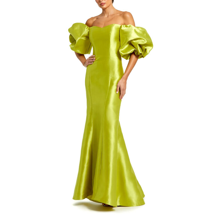Sweetheart Off The Shoulder Puff Sleeve Gown image number null