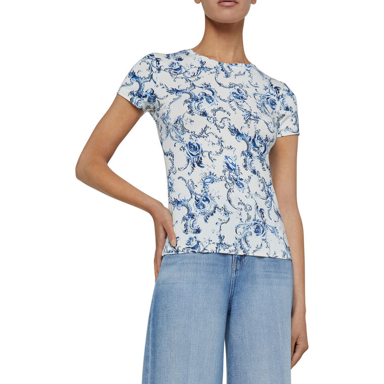 Ressi Baroque Print Crewneck T-Shirt image number null