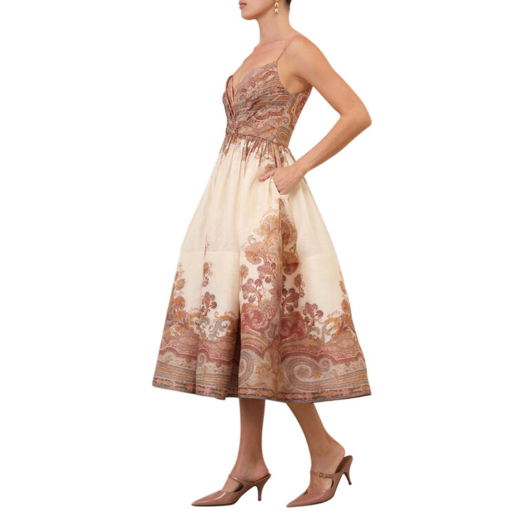 Illustration Draped Midi Dress image number null