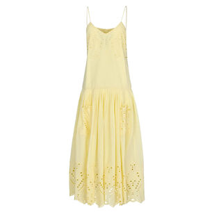 Martin Sleeveless Drop Waist Eyelet Midi Dress