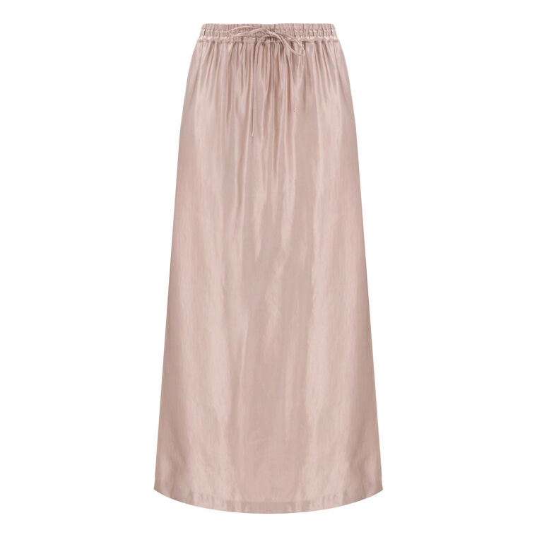 Liam Linen And Silk Satin Maxi Skirt image number null