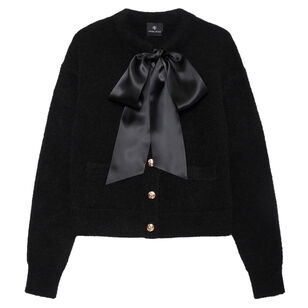 Rhodes Long Sleeve Cardigan With Accent Bow