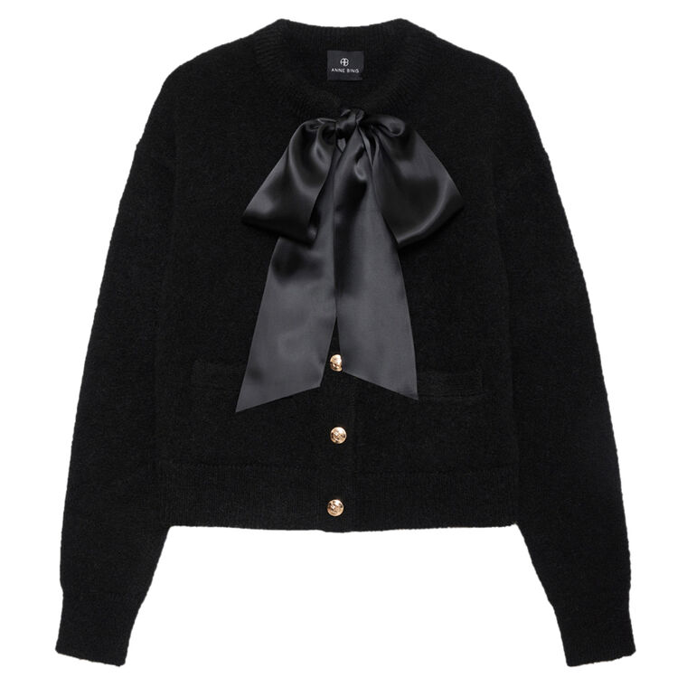 Rhodes Long Sleeve Cardigan With Accent Bow image number null