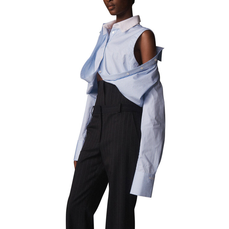 High-Waisted Corset Tailored Pinstripe Trouser image number null