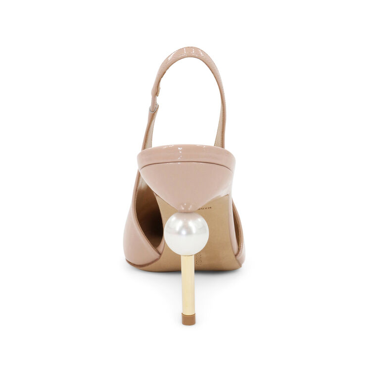 Lucia Patent Slingback Pump With Pearl Detail image number null