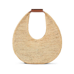 Large Raffia Moon Tote Bag
