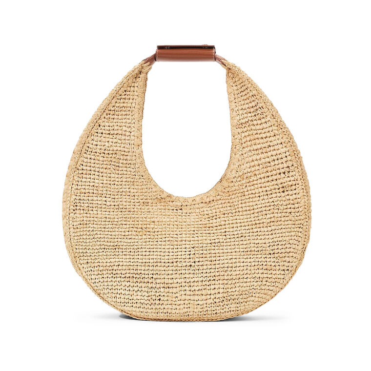 Large Raffia Moon Tote Bag image number null