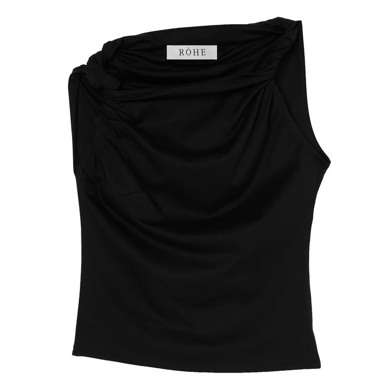 Sleeveless Sculptural Cotton Silk Top image number null