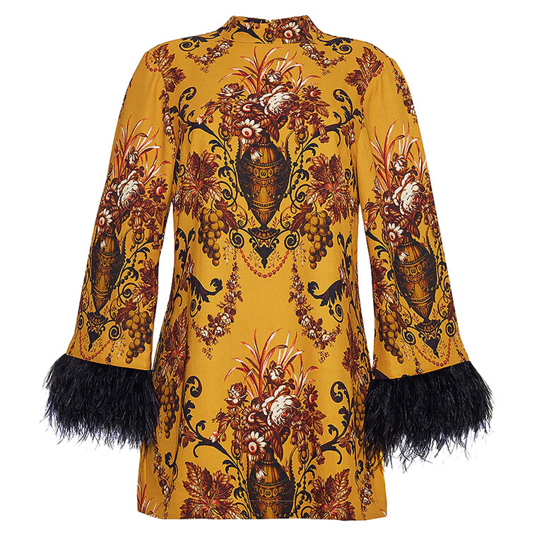 Vida Feather Trim Mini Dress image number null