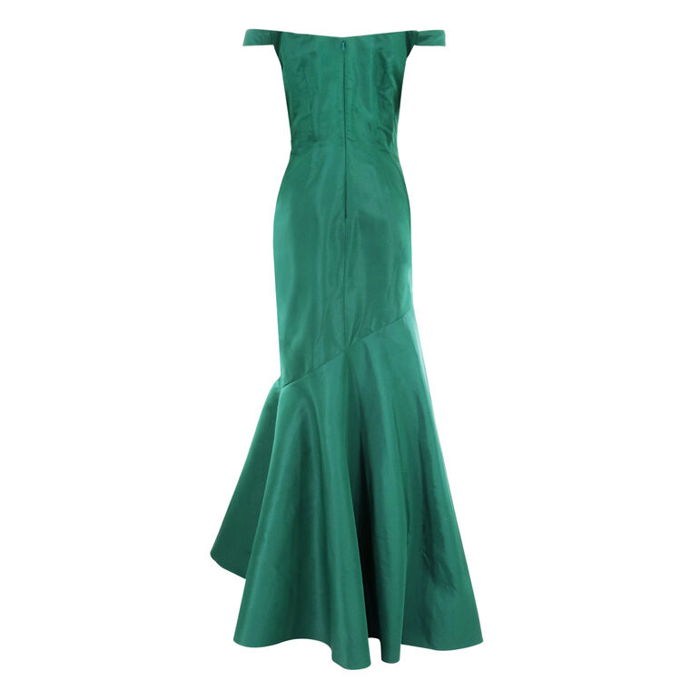 Draped Wrap Silk Faille Gown image number null