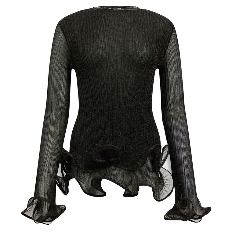 Agata Ruffle Knit Top image number null