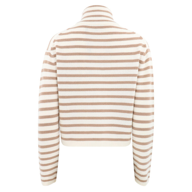 Cropped Stripe Turtleneck image number null