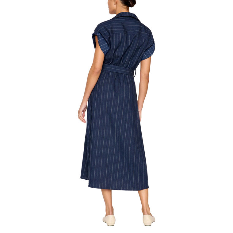 The Fia Belted Stripe Midi Dress image number null