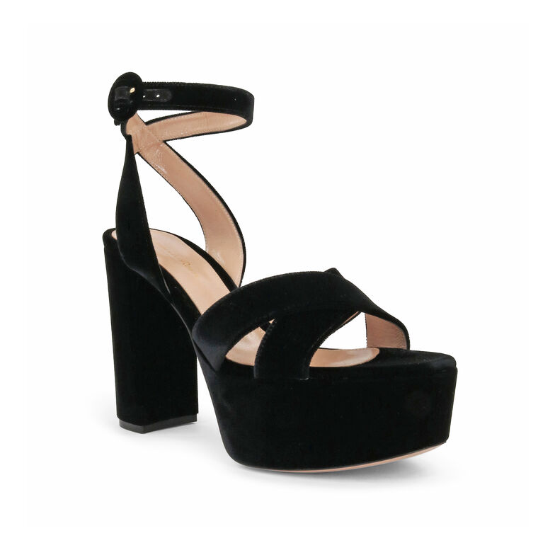 Sabrina 70mm Velvet Platform Sandal image number null