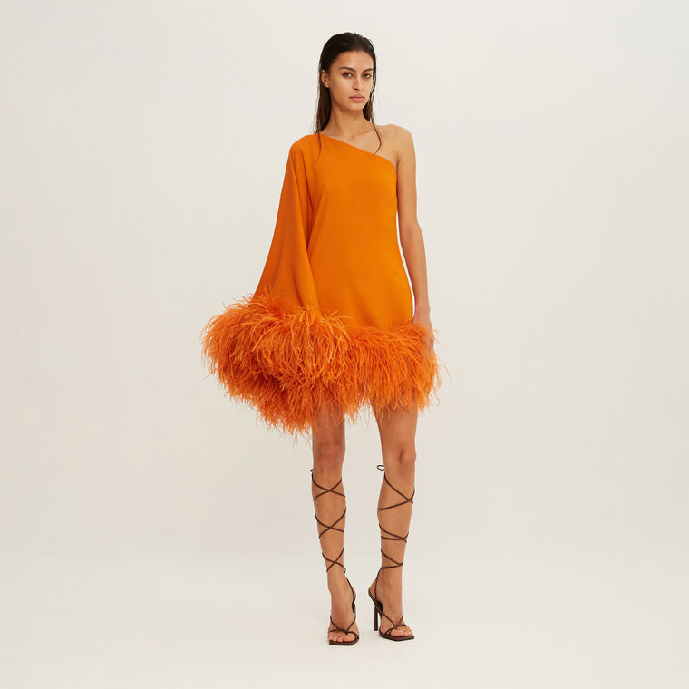 Piccolo Ubud Feather-Trim Dress image number null