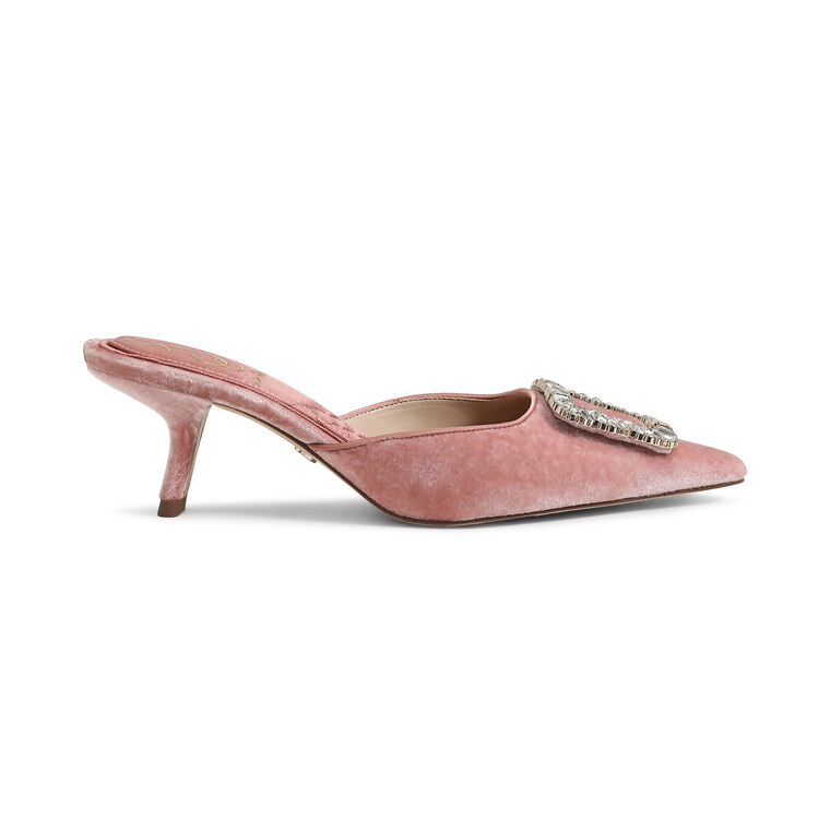Brit Glow Velvet Kitten Heel Mule image number null