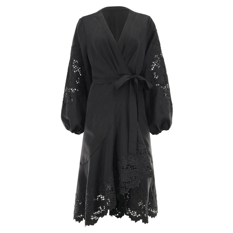 Kobi Halperin Sigal Embroidered Lace-Inset Long Sleeve Midi Wrap Dress | Tootsies Kobi Halperin Sigal Embroidered Lace-Inset Long Sleeve Midi Wrap Dress | Tootsies