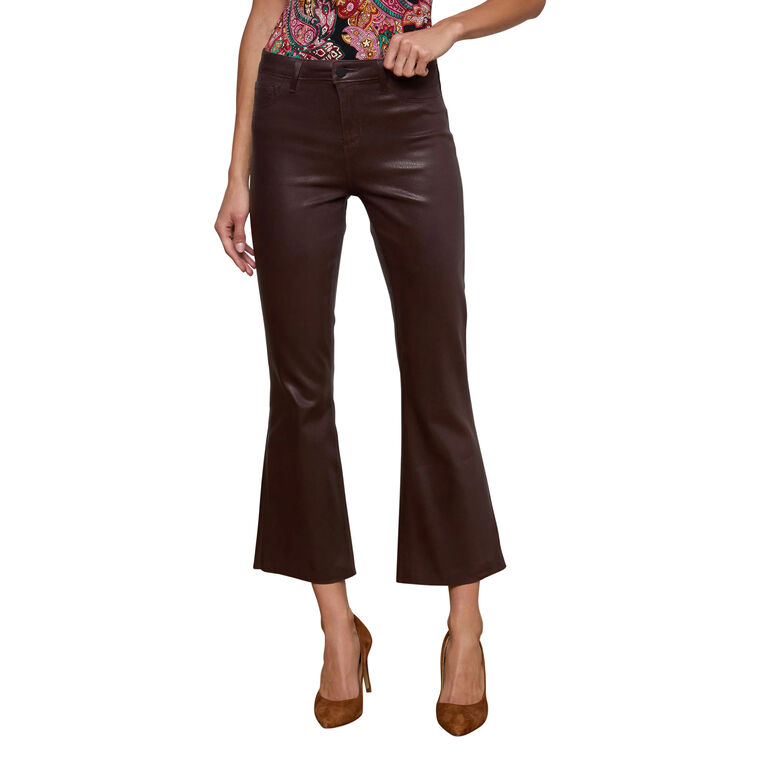 Kendra High Rise Crop Flare Coated Jean image number null